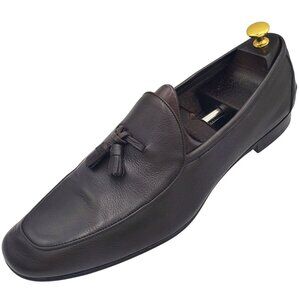 Italy Ermenegildo Zegna Men's Size 13US/12EU Brown leather tasseled loafer shoes